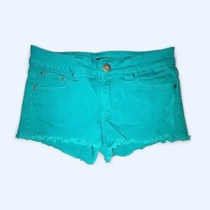 Forever 21 Green Frayed Hem Cutoff Shorts Size 26